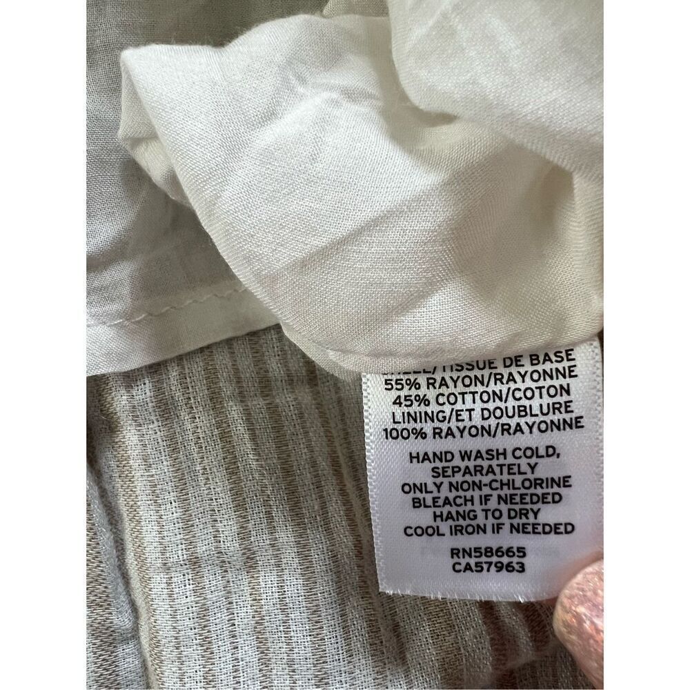 Caslon Ivory Khaki Stripe Tie Shoulder Tiered Sundress Size 1X - Picture 6 of 11